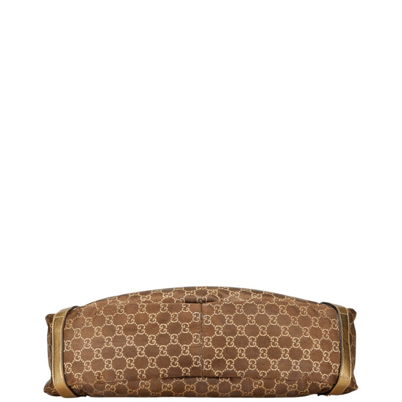 グッチ GGキャンバス アビー トートバッグ ハンドバッグ 130736 ブラウン ゴールド キャンバス レザー レディース GUCCI 【中古】