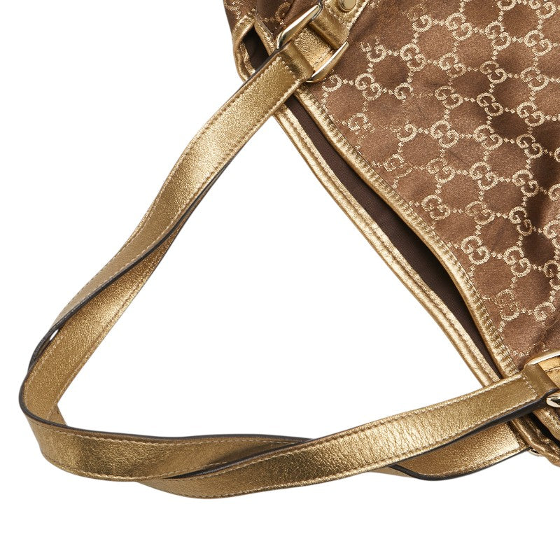 グッチ GGキャンバス アビー トートバッグ ハンドバッグ 130736 ブラウン ゴールド キャンバス レザー レディース GUCCI 【中古】