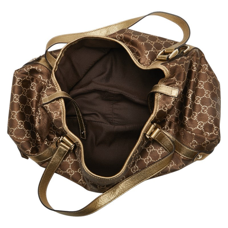 グッチ GGキャンバス アビー トートバッグ ハンドバッグ 130736 ブラウン ゴールド キャンバス レザー レディース GUCCI 【中古】