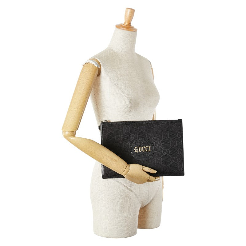 グッチ オフザグリッド クラッチバッグ 625598 ブラック ナイロン レザー レディース GUCCI 【中古】