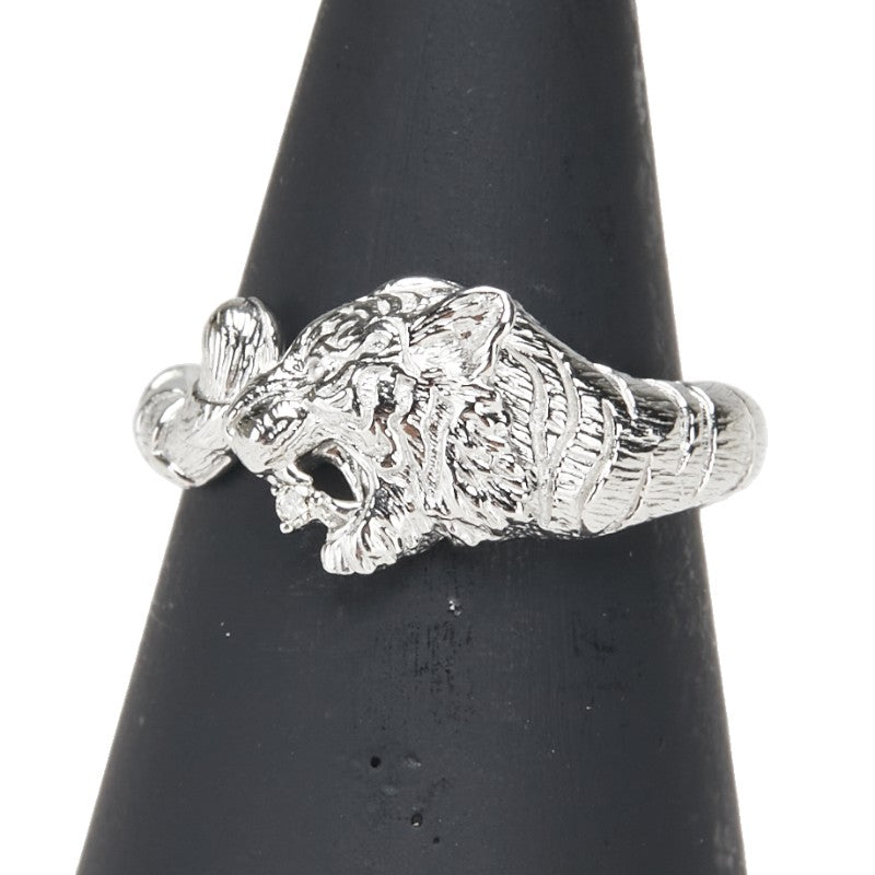 Pt950 プラチナ ダイヤ0.01ct タイガー 虎 モチーフ リング 指輪 レディース 11号 【中古】