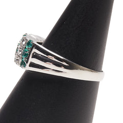 Pt900 プラチナ エメラルド1.00ct ダイヤ0.40ct リング 指輪 レディース 17.5号 【中古】