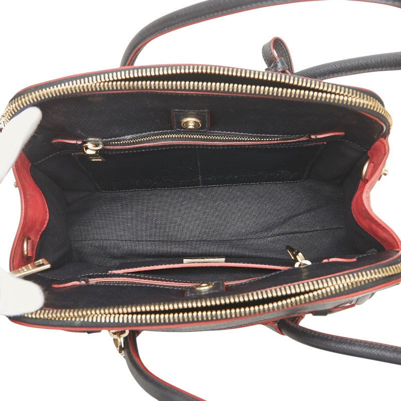 プラダ ハンドバッグ ショルダーバッグ 2WAY レッド ブラック レザー レディース PRADA 【中古】