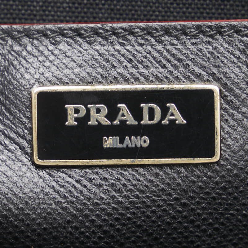 プラダ ハンドバッグ ショルダーバッグ 2WAY レッド ブラック レザー レディース PRADA 【中古】