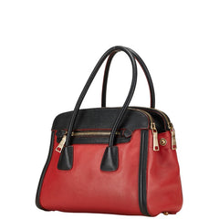 プラダ ハンドバッグ ショルダーバッグ 2WAY レッド ブラック レザー レディース PRADA 【中古】