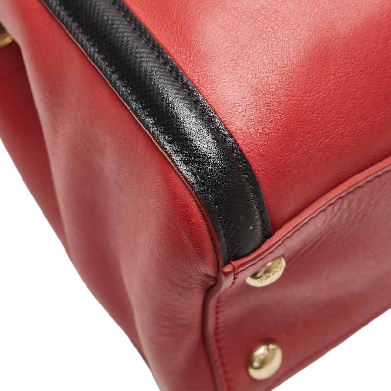 プラダ ハンドバッグ ショルダーバッグ 2WAY レッド ブラック レザー レディース PRADA 【中古】