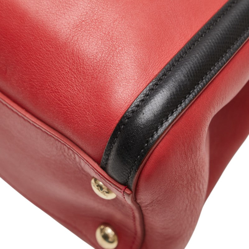 プラダ ハンドバッグ ショルダーバッグ 2WAY レッド ブラック レザー レディース PRADA 【中古】