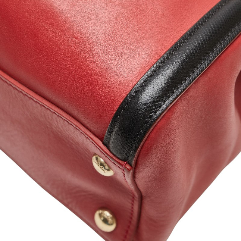 プラダ ハンドバッグ ショルダーバッグ 2WAY レッド ブラック レザー レディース PRADA 【中古】