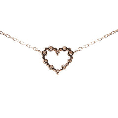 ヴァンドーム K10PG ピンクゴールド ダイヤ ハート モチーフ ペンダントネックレス レディース VANDOME 【中古】