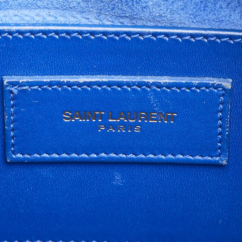 サンローラン ロゴ ハンドバッグ ショルダーバッグ 2WAY ブルー レザー レディース SAINT LAURENT 【中古】