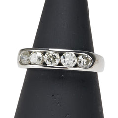 Pt900 プラチナ ダイヤ1.00ct 一文字 リング 指輪 レディース 12.5号 【中古】