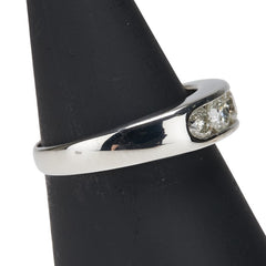 Pt900 プラチナ ダイヤ1.00ct 一文字 リング 指輪 レディース 12.5号 【中古】