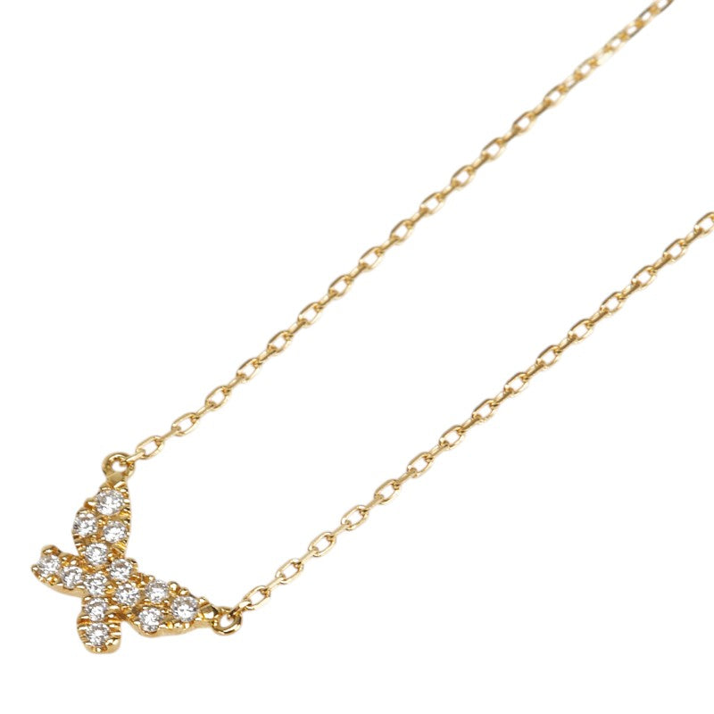 アーカー バタフライパヴェNC ネックレス K18YG イエローゴールド レディース AHKAH 【中古】