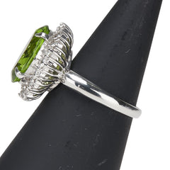 Pt900 プラチナ ペリドット5.48ct ダイヤ0.71ct リング 指輪 レディース 12号 【中古】