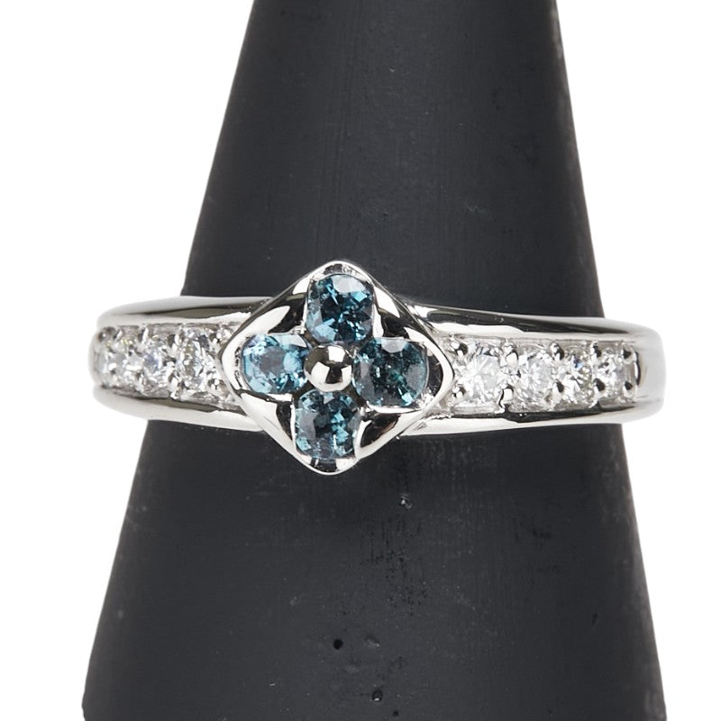 Pt900 プラチナ アレキサンドライト0.249ct ダイヤ0.24ct リング 指輪 レディース 11.5号 【中古】