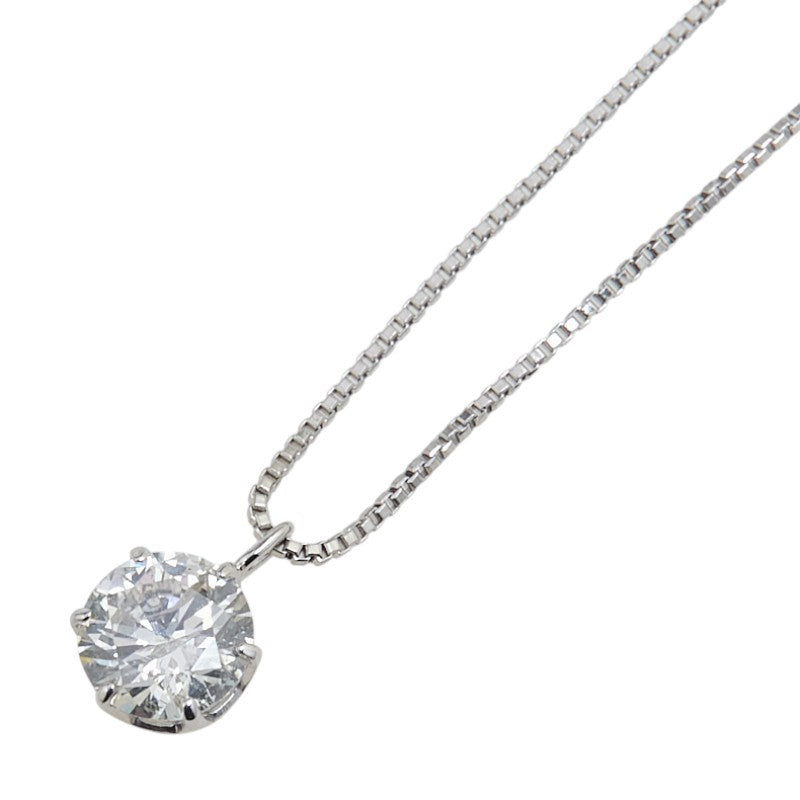 ノーブランド Pt900 プラチナ Pt850 プラチナ ダイヤ0.51 プチ ペンダントネックレス レディース no brand 【中古】