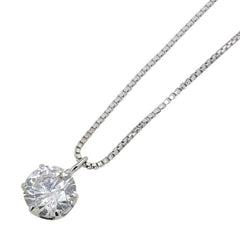 ノーブランド Pt900 プラチナ Pt850 プラチナ ダイヤ0.51 プチ ペンダントネックレス レディース no brand 【中古】