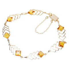 K18YG イエローゴールド シトリン ブレスレット レディース 【中古】