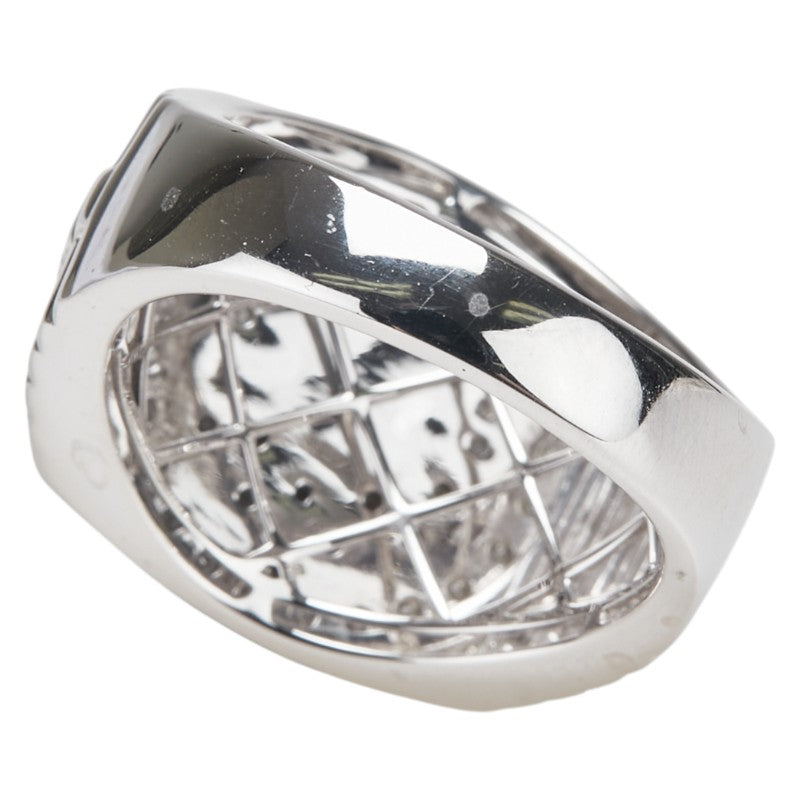 K18WG ホワイトゴールド ダイヤ0.50ct 王冠 リング 指輪 レディース 16号 【中古】