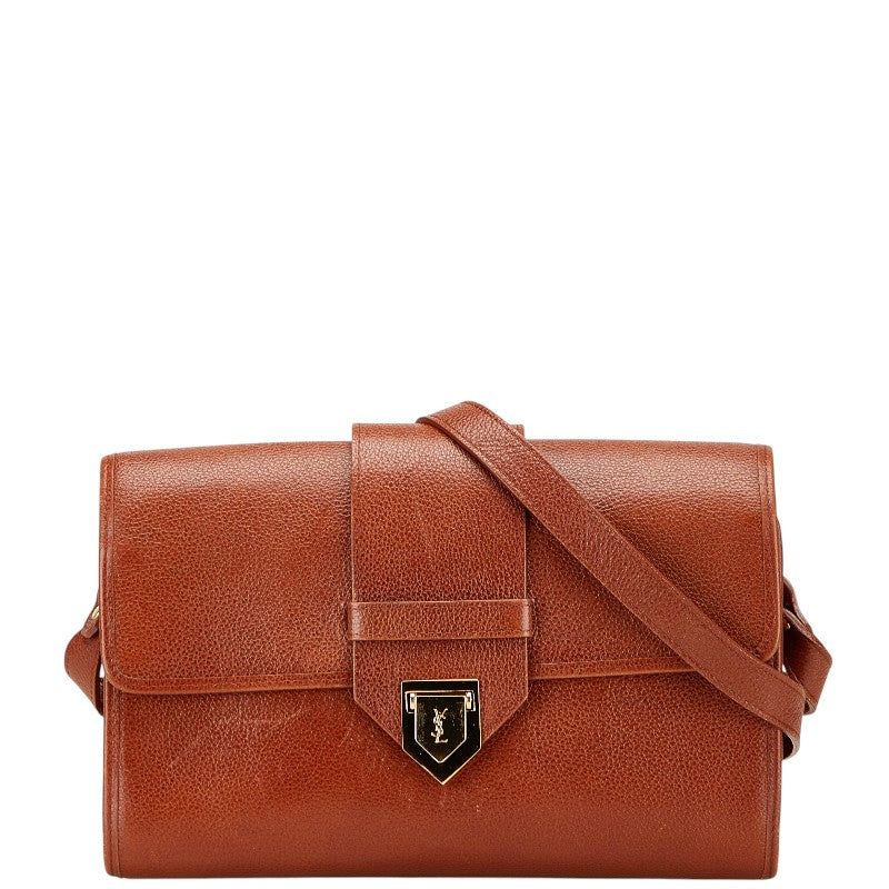サンローラン ショルダーバッグ ブラウン レザー レディース SAINT LAURENT 【中古】