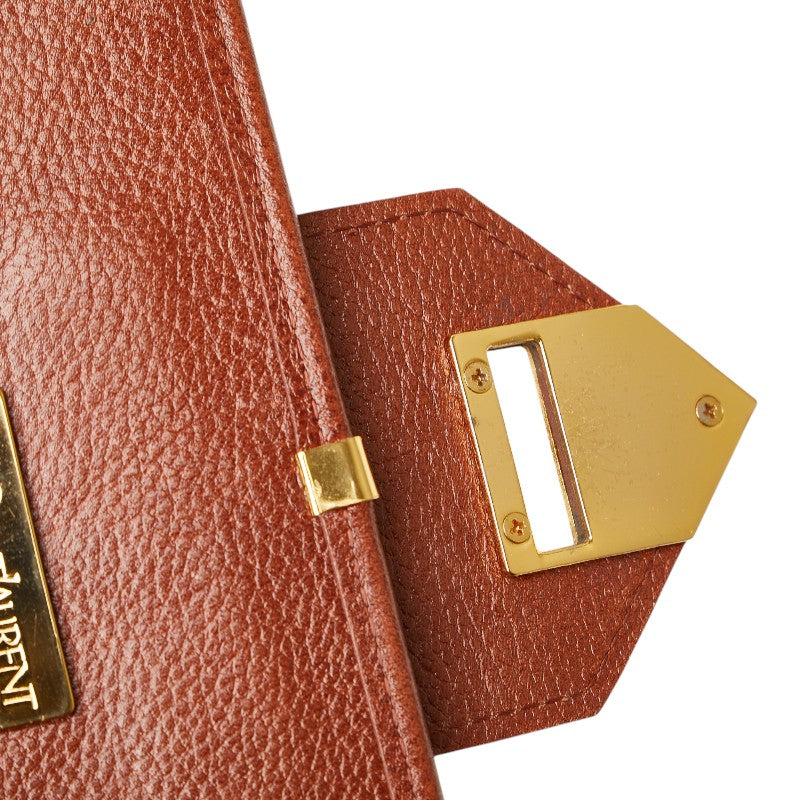 サンローラン ショルダーバッグ ブラウン レザー レディース SAINT LAURENT 【中古】