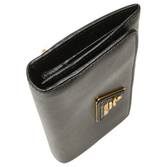 プラダ 三角ロゴプレート 長財布 ブラック レザー レディース PRADA 【中古】