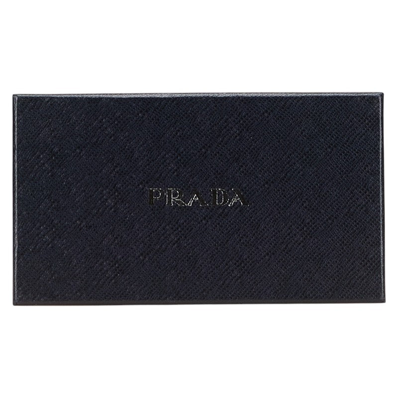 プラダ 三角ロゴプレート 長財布 ブラック レザー レディース PRADA 【中古】