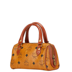 エム シー エム ヴィセトス ロゴグラム ハンドバッグ ショルダーバッグ 2WAY ブラウン PVC レザー レディース MCM 【中古】