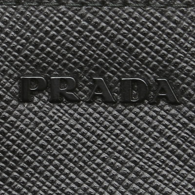 プラダ コインケース ブラック ゴールド レザー メンズ PRADA 【中古】