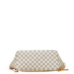 ルイ ヴィトン ダミエ アズール ネヴァーフルMM トートバッグ ワンショルダーバッグ N51107 ホワイト アイボリー PVC レザー レディース LOUIS VUITTON 【中古】