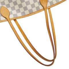 ルイ ヴィトン ダミエ アズール ネヴァーフルMM トートバッグ ワンショルダーバッグ N51107 ホワイト アイボリー PVC レザー レディース LOUIS VUITTON 【中古】