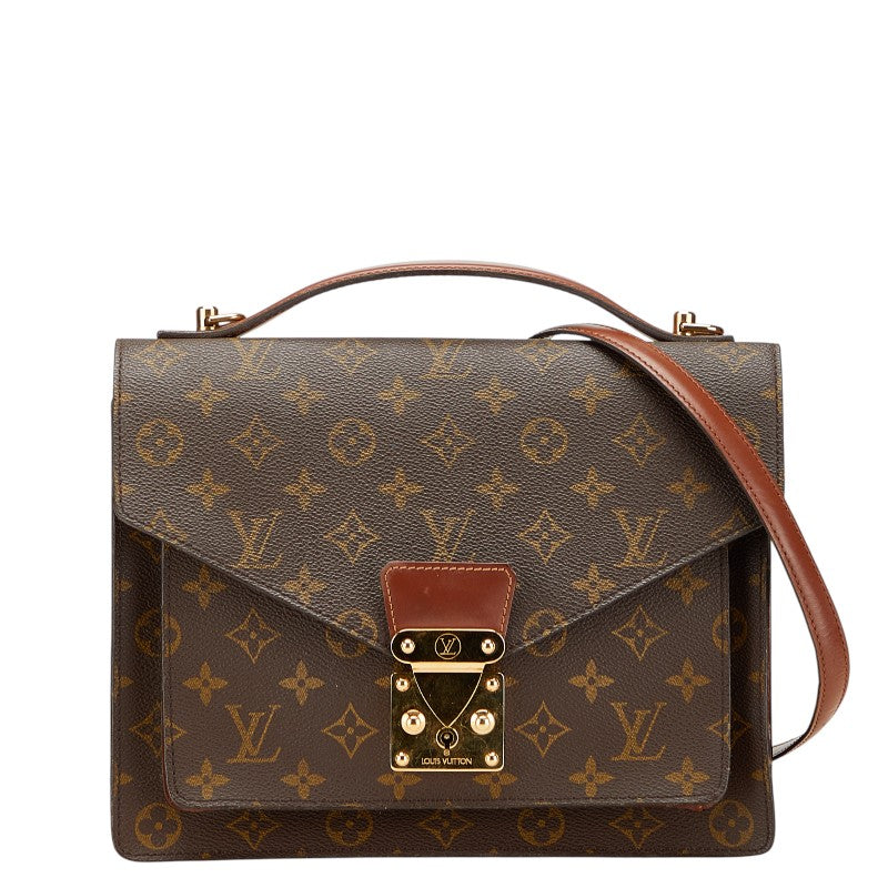 ルイ ヴィトン モノグラム モンソー28 ハンドバッグ ショルダーバッグ 2WAY M51185 ブラウン PVC レザー レディース LOUIS VUITTON 【中古】