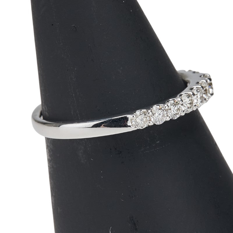 K18WG ホワイトゴールド ダイヤ0.50ct ハーフエタニティ リング 指輪 レディース 11号 【中古】
