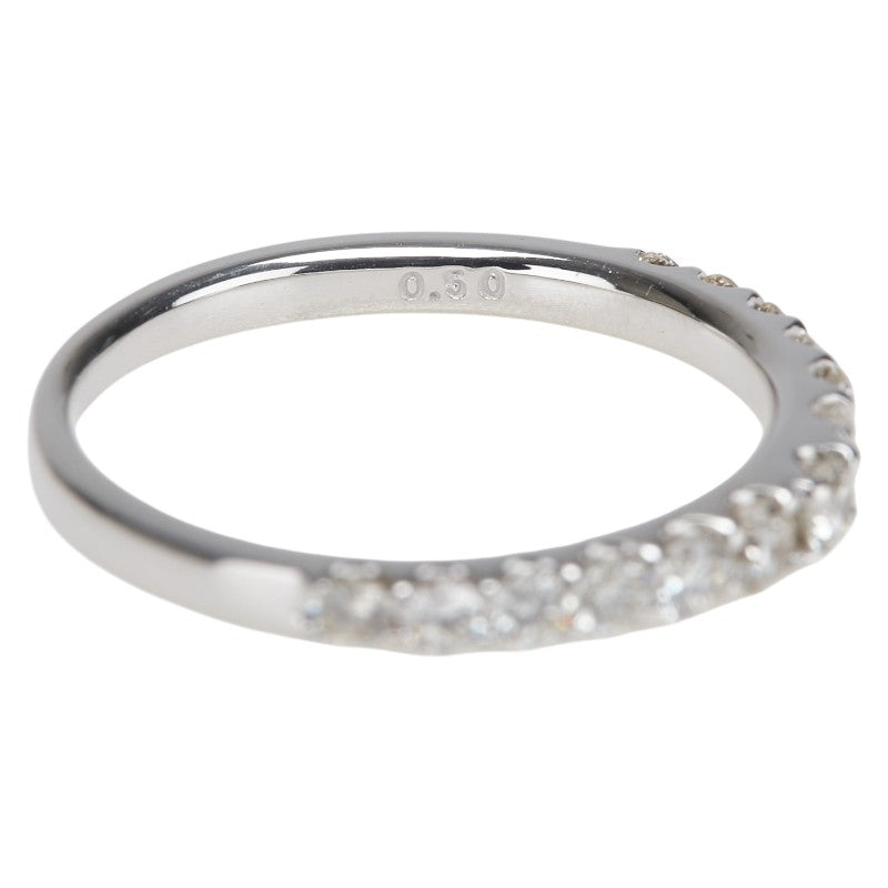 K18WG ホワイトゴールド ダイヤ0.50ct ハーフエタニティ リング 指輪 レディース 11号 【中古】
