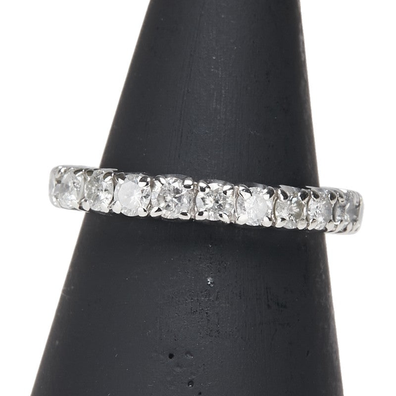 Pt900 プラチナ ダイヤ1.00ct 一文字 エタニティ リング 指輪 レディース 9号 【中古】