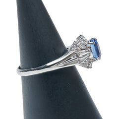 Pt900 プラチナ サファイア1.55ct ダイヤ0.38ct リング 指輪 レディース 10号 【中古】