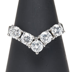 Pt850 プラチナ ダイヤ1.27ct Ｖ字 リング 指輪 レディース 14.5号 【中古】