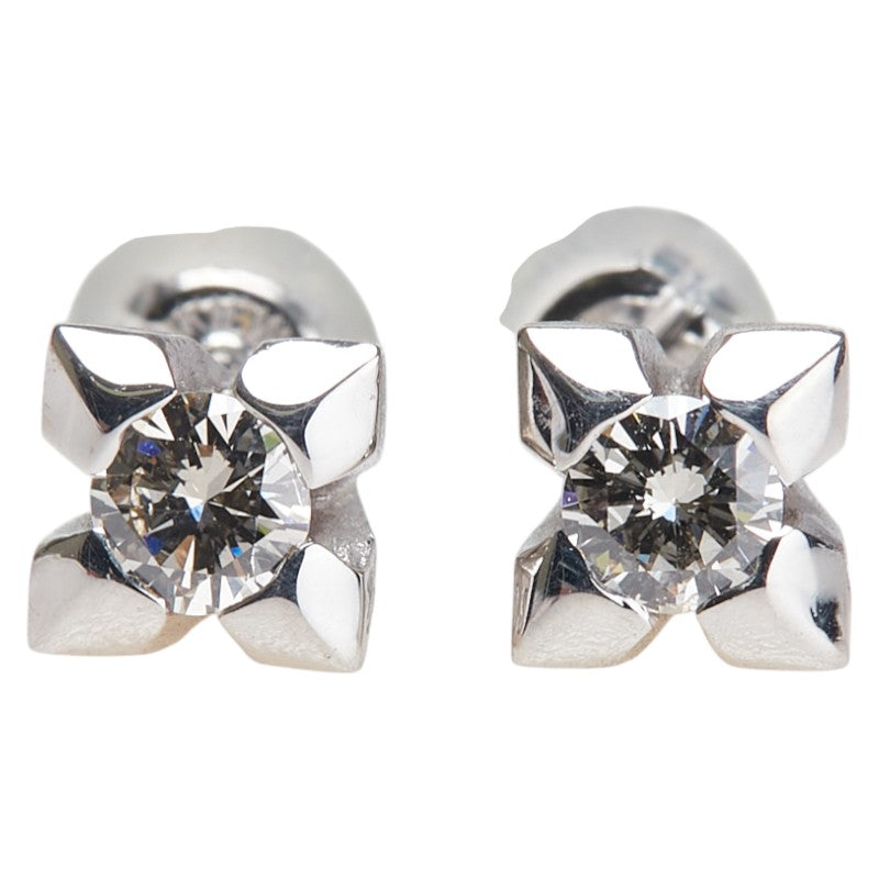 K18WG ホワイトゴールド ダイヤ0.40ct スタッドピアス レディース 【中古】