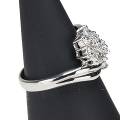 Pt900 プラチナ ダイヤ1.00ct 花 フラワー モチーフ リング 指輪 レディース 11号 【中古】