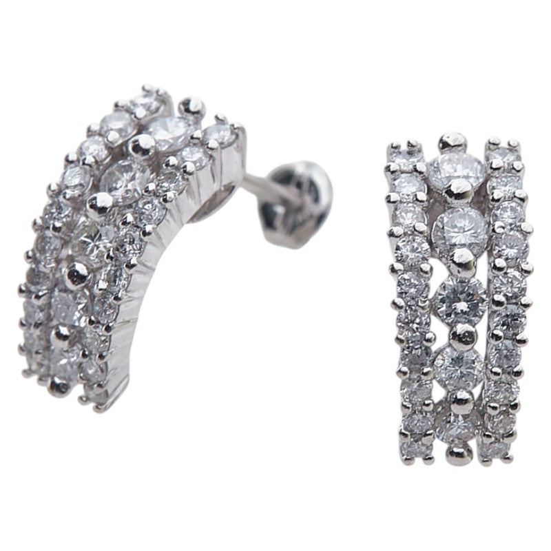 Pt900 プラチナ ダイヤ1.00ct ピアス レディース 【中古】