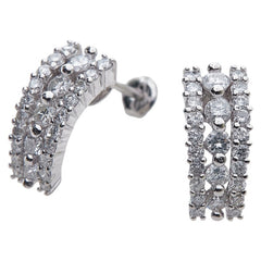 Pt900 プラチナ ダイヤ1.00ct ピアス レディース 【中古】