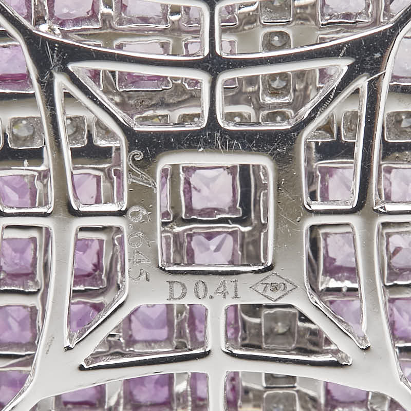 K18WG ホワイトゴールド K18YG イエローゴールド ピンクサファイア6.645ct ダイヤ0.41ct ペンダントトップ レディース 【中古】