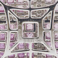 K18WG ホワイトゴールド K18YG イエローゴールド ピンクサファイア6.645ct ダイヤ0.41ct ペンダントトップ レディース 【中古】