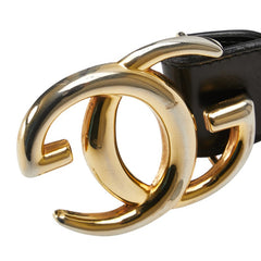 グッチ インターロッキングG ベルト ブラック レザー レディース GUCCI 【中古】