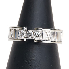 ティファニー K18WG ホワイトゴールド ダイヤ アトラス 3P リング 指輪 レディース TIFFANY&Co. 11号 【中古】