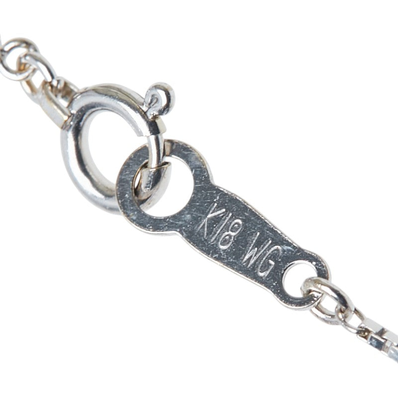 K18WG ホワイトゴールド タンザナイト ダイヤ0.08ct カラーストーン ハート モチーフ ペンダントネックレス レディース 【中古】