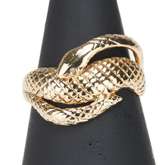 K18YG イエローゴールド ダイヤ スネーク ヘビ 蛇 モチーフ リング 指輪 レディース 12号 【中古】