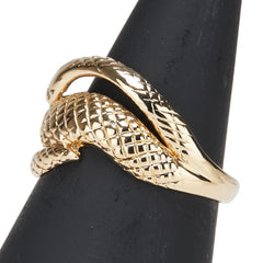 K18YG イエローゴールド ダイヤ スネーク ヘビ 蛇 モチーフ リング 指輪 レディース 12号 【中古】