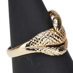 K18YG イエローゴールド ダイヤ スネーク ヘビ 蛇 モチーフ リング 指輪 レディース 12号 【中古】