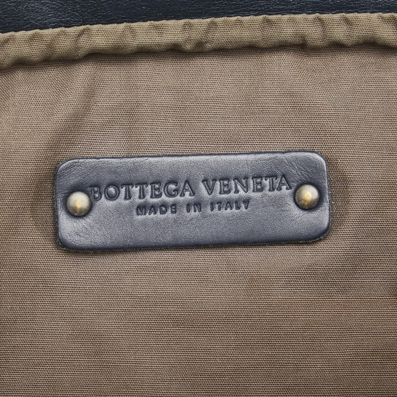 ボッテガヴェネタ イントレチャート 斜め掛け ショルダーバッグ ネイビー レザー レディース BOTTEGAVENETA 【中古】